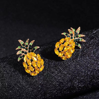 Sweet And Fresh Set Zircon Fruit Earrings