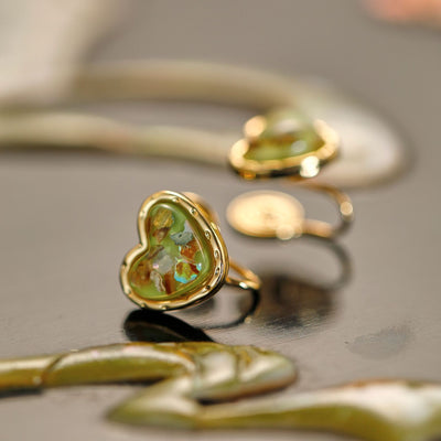 Super Fairy Small Light Green Love Heart Stud Earrings