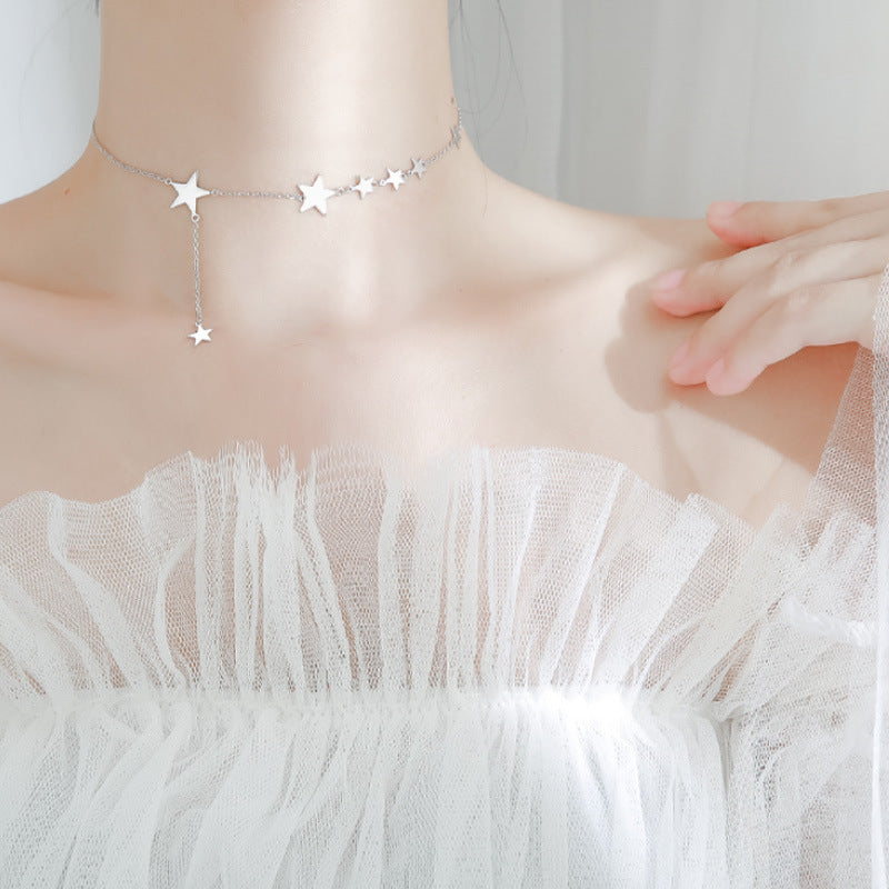 Star necklace female short clavicle necklace