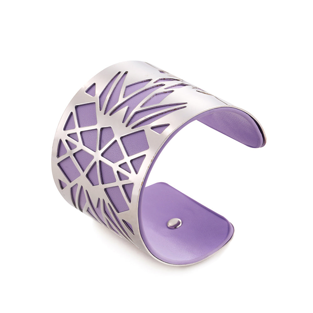 Wide face cutout metal bracelet