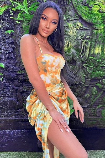 Slim Fit Pleated Slit Dress For Women