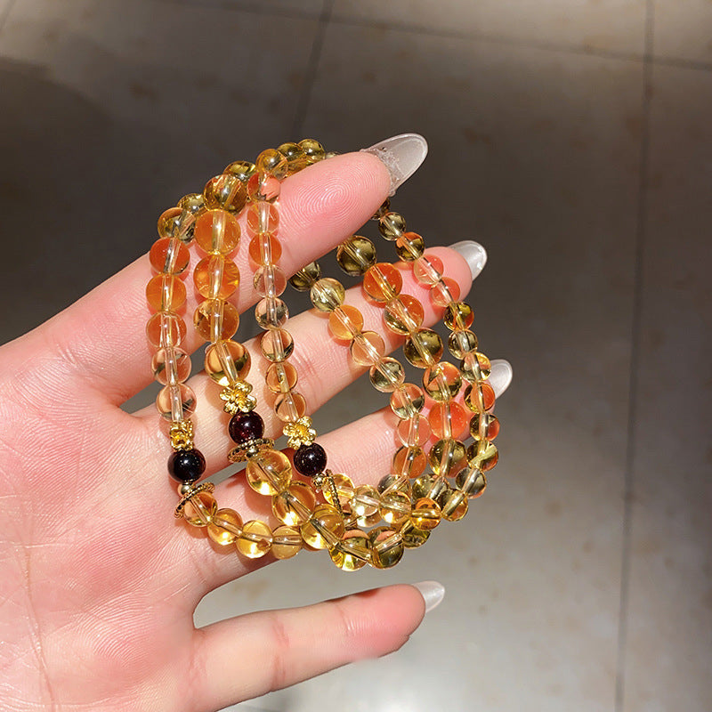Citrine Agate Flower Bracelet Vintage Graceful And Fashionable