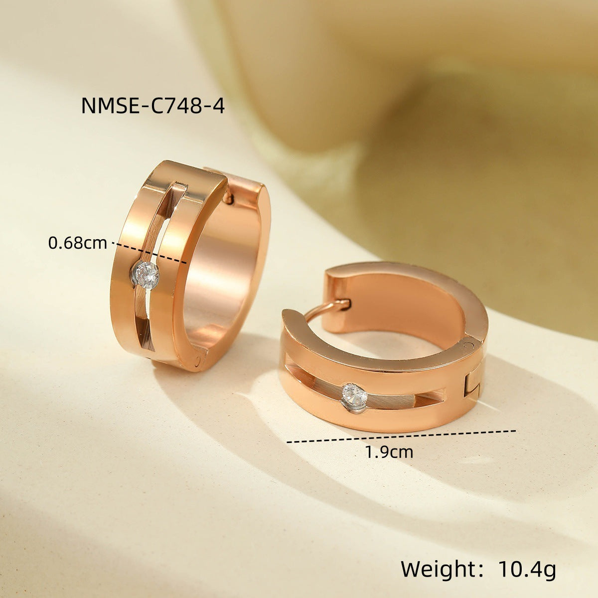 Diamond Titanium Steel Earrings