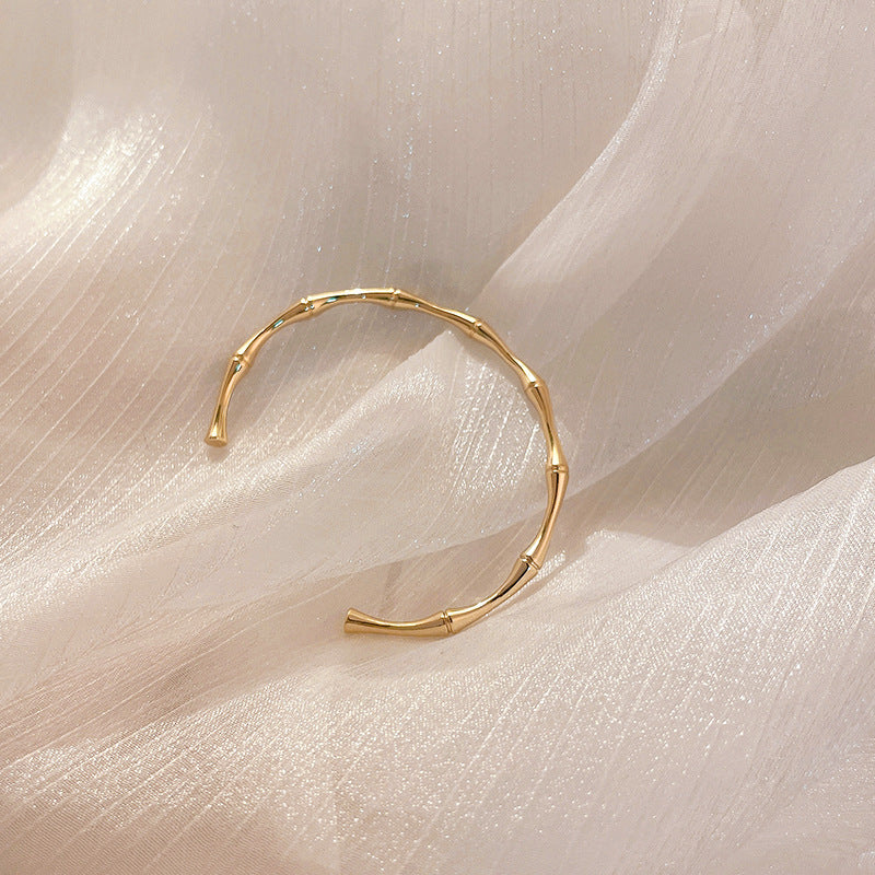 Bamboo Opening Women's Simple Personality Bracelet Retro Temperament