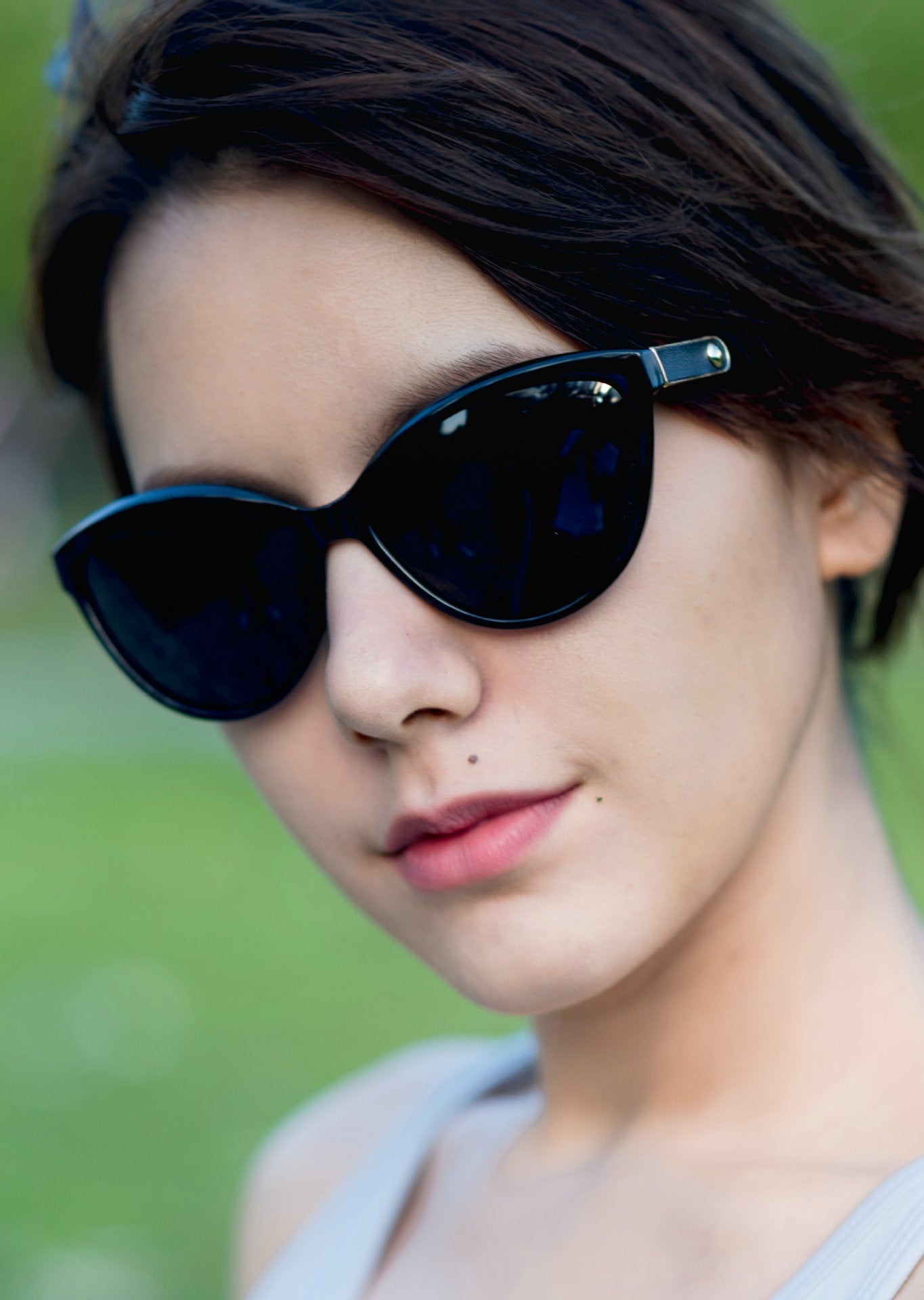 Personality Inlay Leather Polarized Sun Glasses Retro