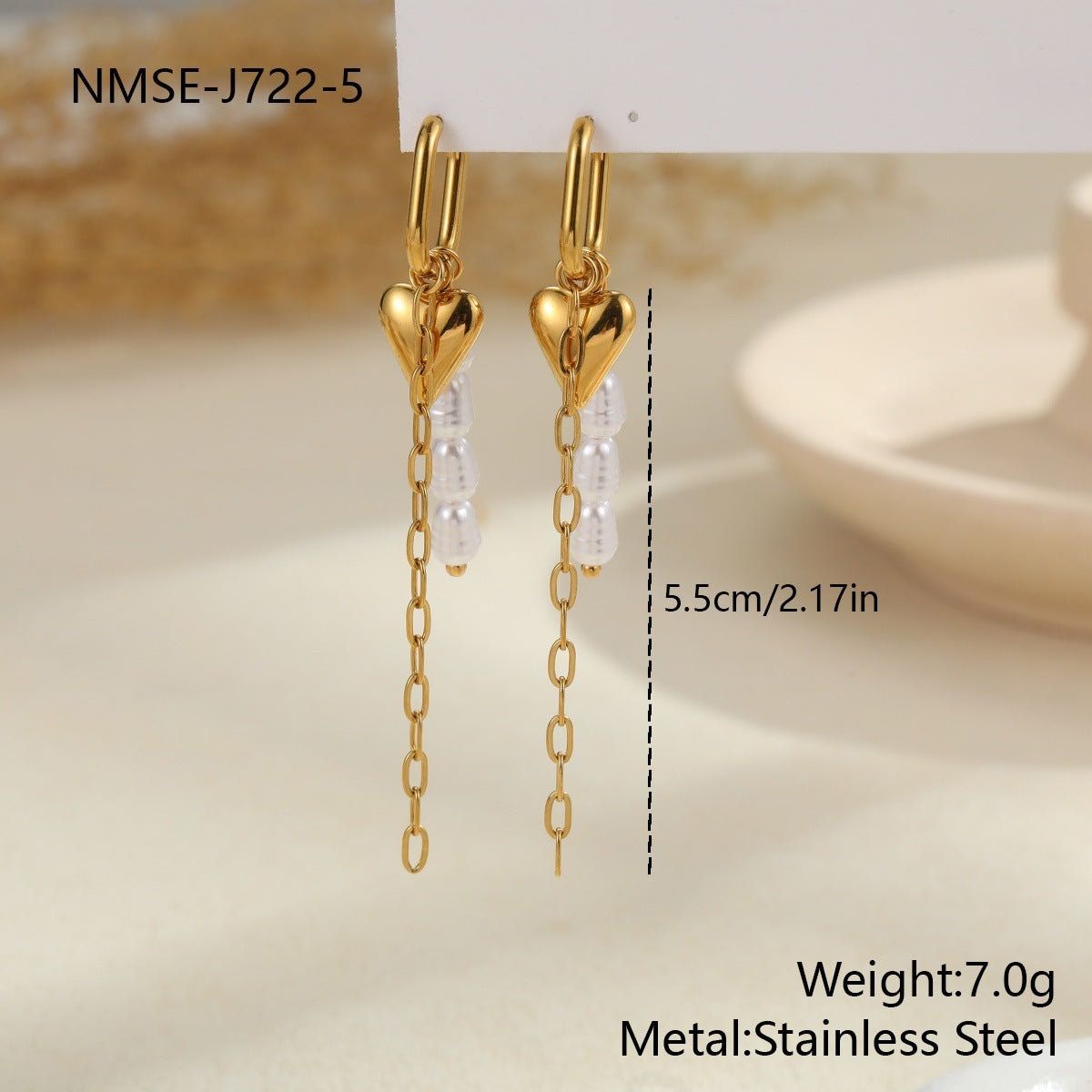 Pearl Earrings Long Tassel Stainless Steel Earrings Design Earrings