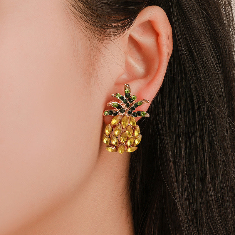 Sweet And Fresh Set Zircon Fruit Earrings