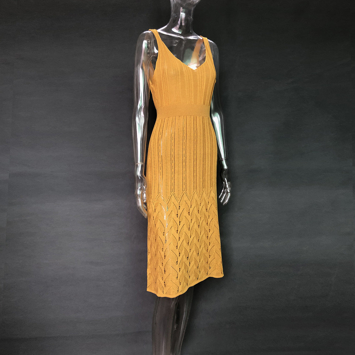 Knitted stretch high waist sexy cami dress