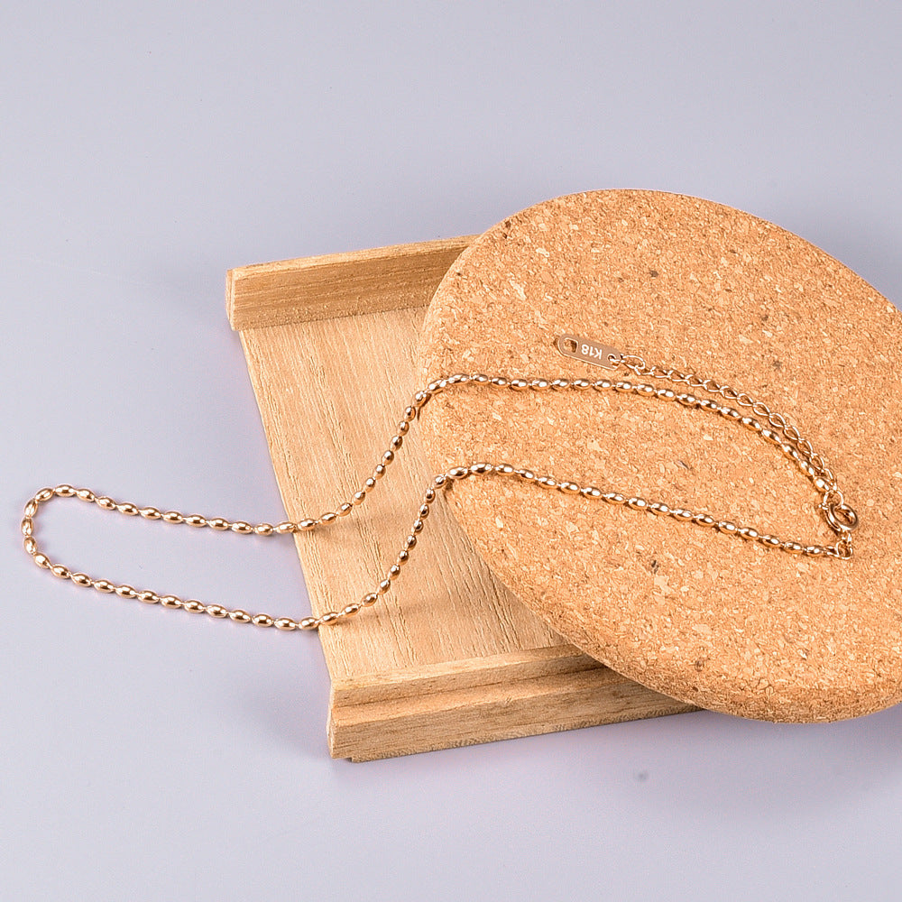 Titanium Steel Necklace Simple Bead Necklace