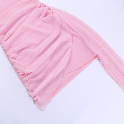 Mesh Ribbon Design Tube Top Dress For Women