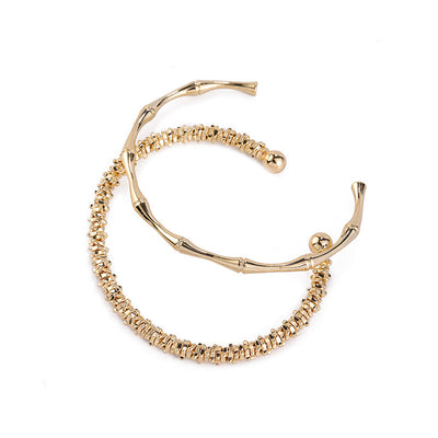 Bamboo Opening Women's Simple Personality Bracelet Retro Temperament