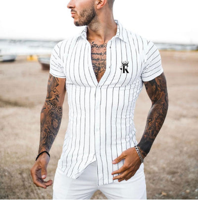 Digital Printing Men's Simplicity Long Sleeve Shirt