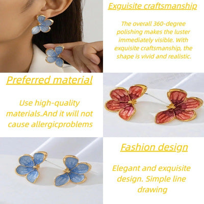 Exquisite Three-dimensional Flower Earrings Fashionable And Luxurious
