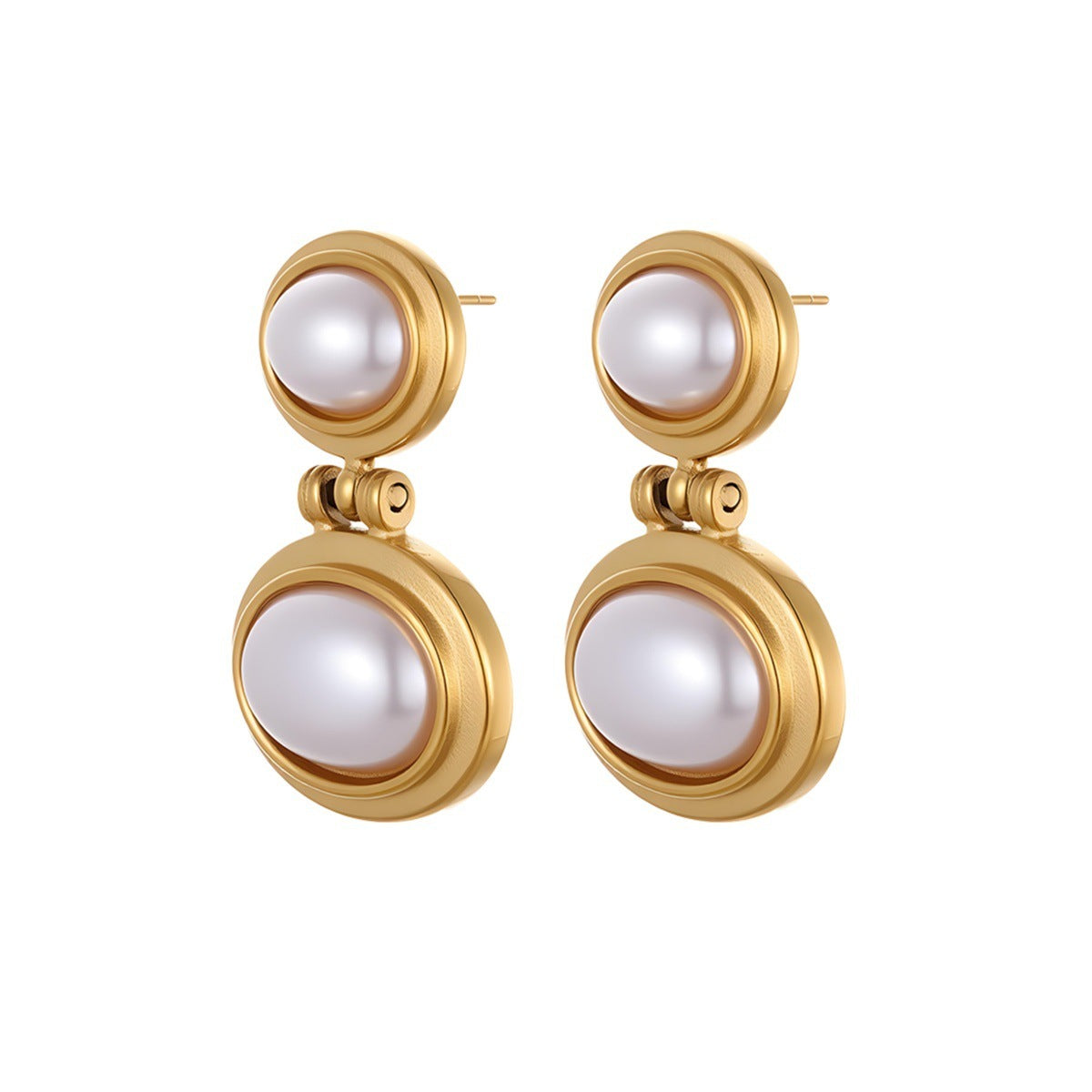 French Retro High-grade Stainless Steel Earrings