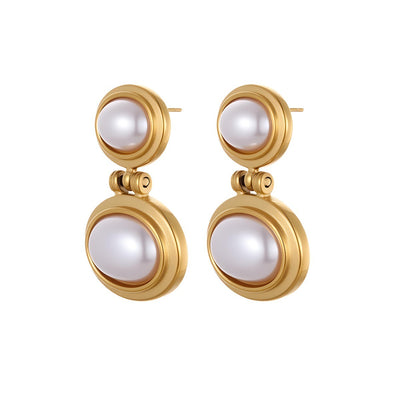 French Retro High-grade Stainless Steel Earrings