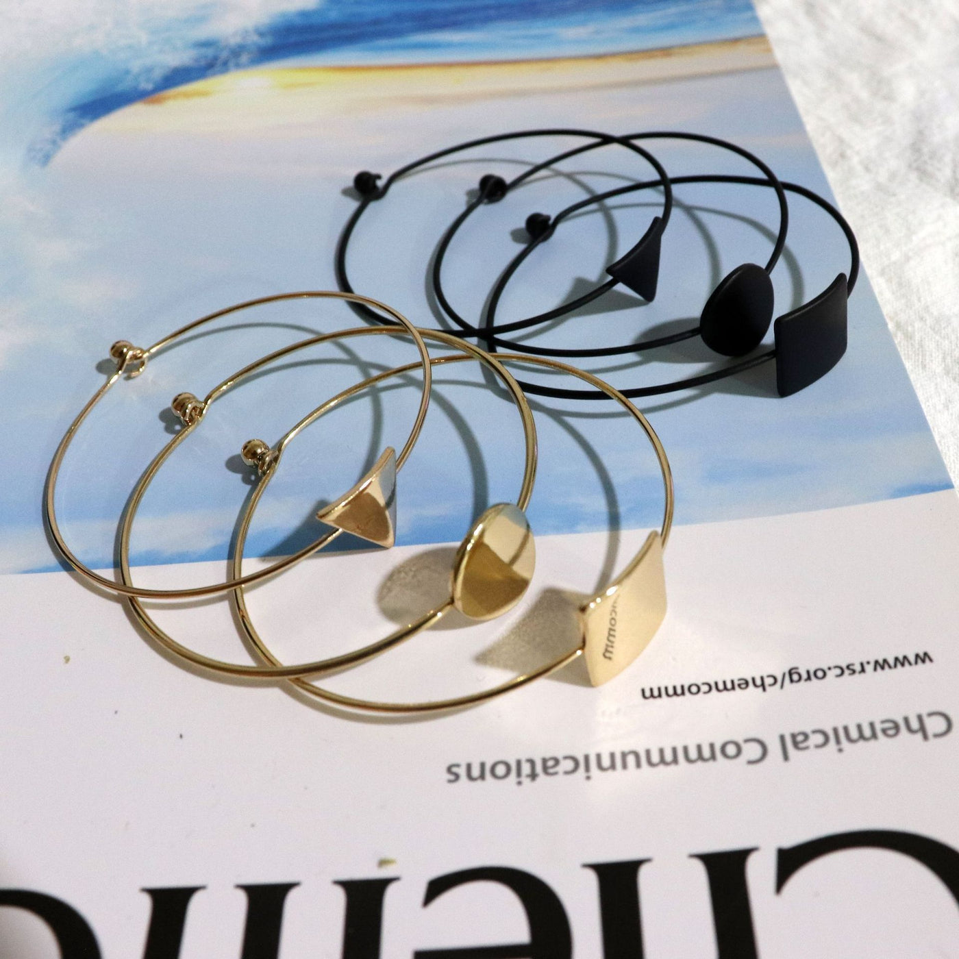 Fashion Copper Bracelet Round Triangle Square