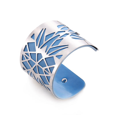 Wide face cutout metal bracelet