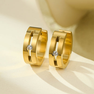 Diamond Titanium Steel Earrings