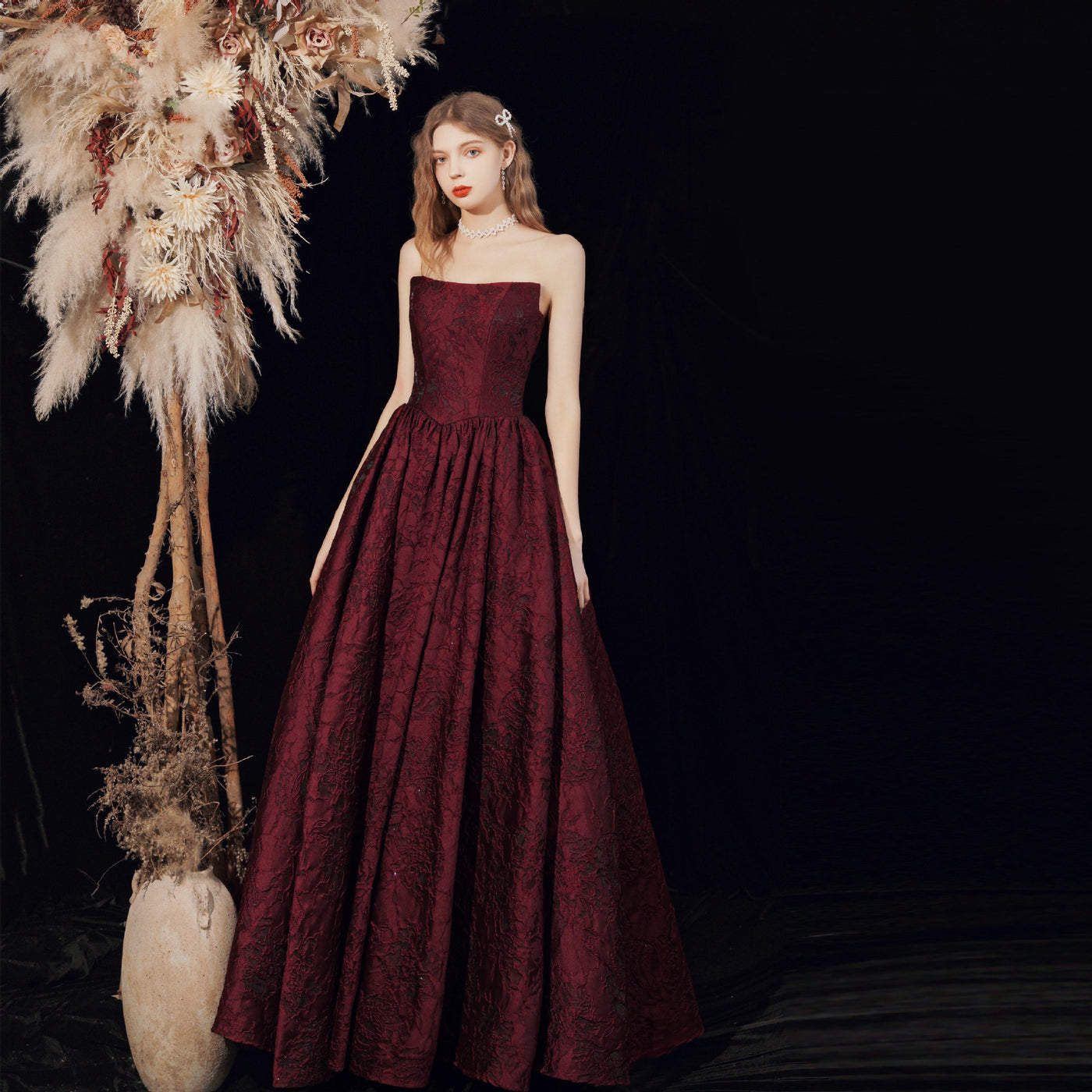 Graceful Satin Long Dress For Women Tube Top Dress