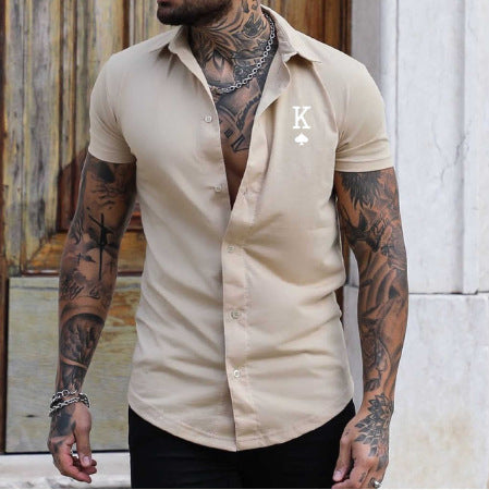 Digital Printing Men's Simplicity Long Sleeve Shirt