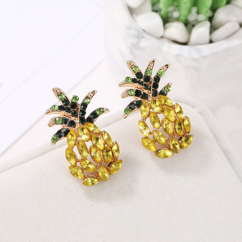 Sweet And Fresh Set Zircon Fruit Earrings