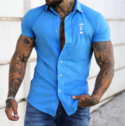 Digital Printing Men's Simplicity Long Sleeve Shirt