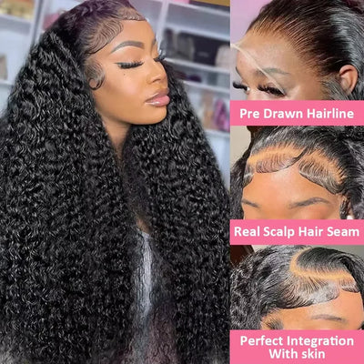 Curly 30 40 Inch 250% HD 13x6 Deep Wave Lace Front Human Hair Wigs 5x5 Glueless Ready To Wear Remy Wig 13x4 Lace Frontal Wig