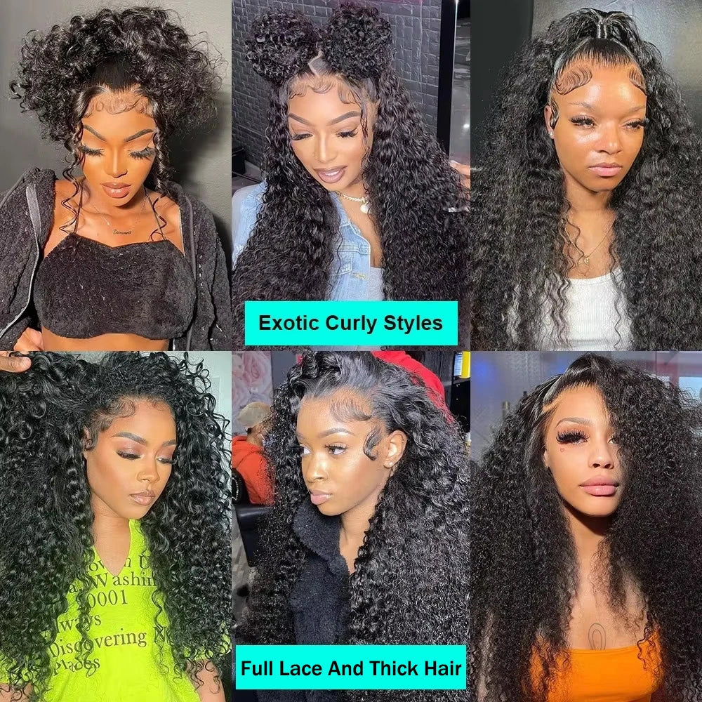 Curly 30 40 Inch 250% HD 13x6 Deep Wave Lace Front Human Hair Wigs 5x5 Glueless Ready To Wear Remy Wig 13x4 Lace Frontal Wig