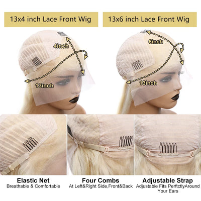 200 Density 13x6 HD Lace Front Human Hair Wigs 613 Honey Blonde Color Body Wave 30 40 Inch 13x4 Lace Frontal Wig For Women