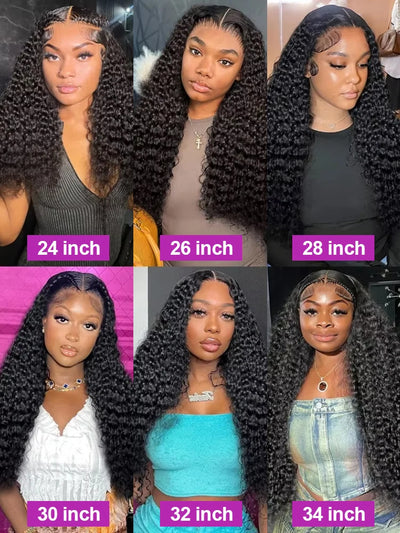 300 Density 40 50Inch Deep Wave 13x6 HD Lace Frontal Human Hair Wig Water Curly 7x5 Glueless Lace Front Wig Human Hair For Women