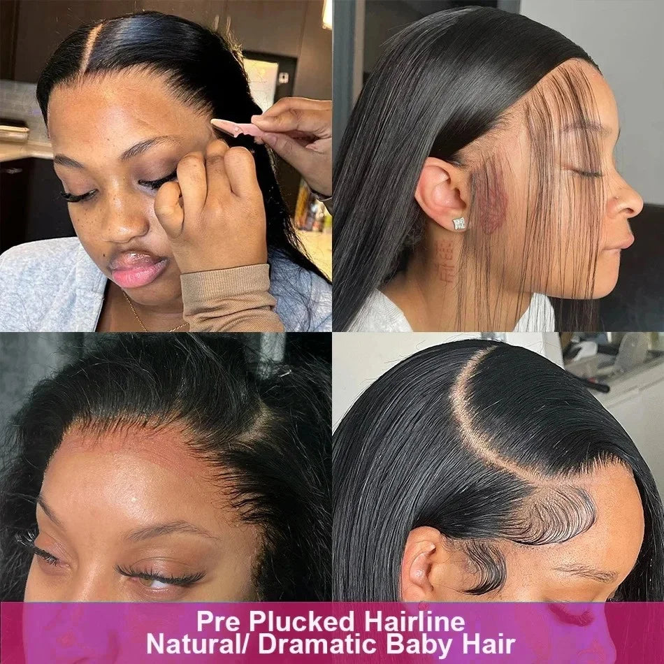 210% Density Vietnamese Super Double Drawn Bone Straight 13x4 Frontal Bob Wig with 100% Human Hair Natural Black For Black Women