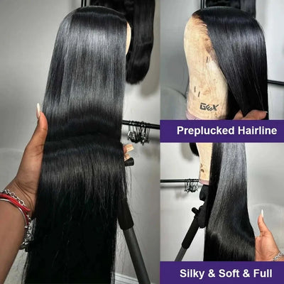 210% Density Vietnamese Super Double Drawn Bone Straight 13x4 Frontal Bob Wig with 100% Human Hair Natural Black For Black Women