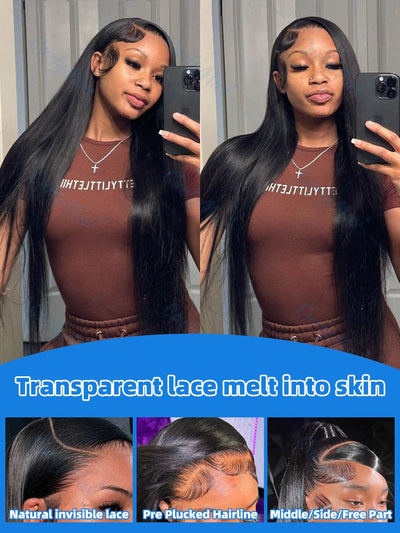 Luvin 30 40 Inch Straight Human Hair Wigs Hd Lace Wig 13x6 Human Hair Bone Straight 13x4 Lace Frontal Human Hair Wigs For Women
