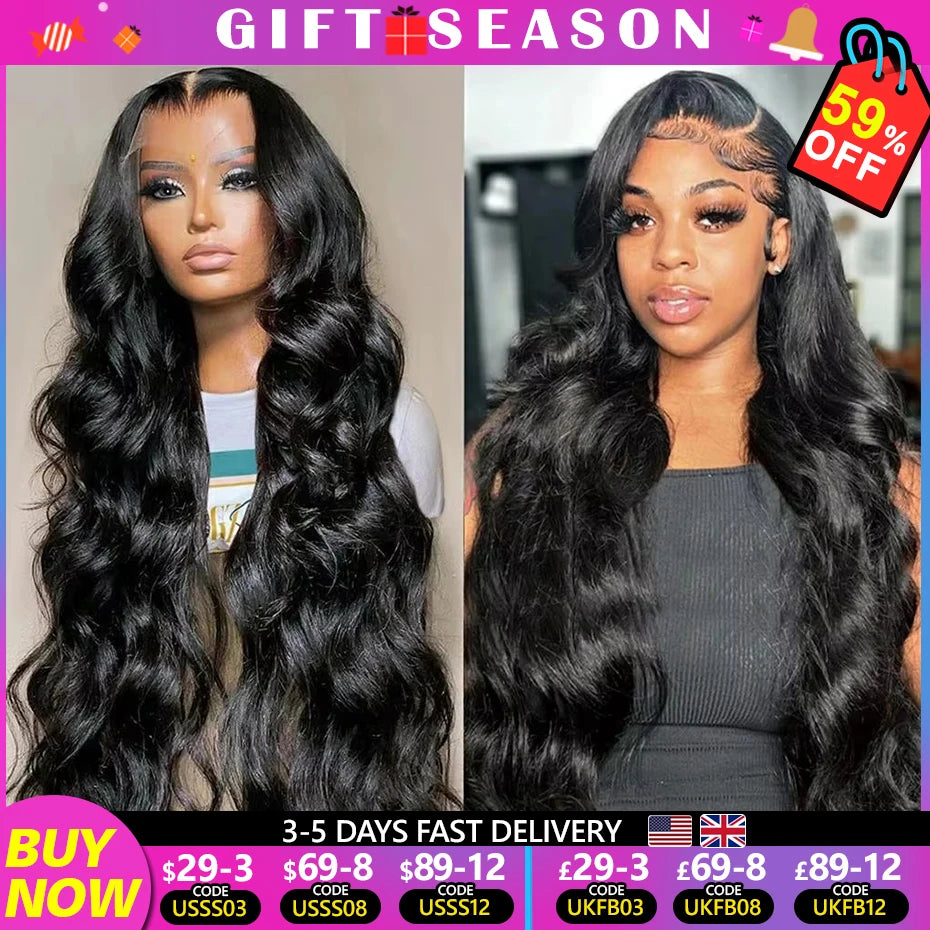 Body Wave 13x6 HD Lace Front Wigs Body Wave 13x4 Transparent Lace Human Hair Wigs Glueless 6x4 For Black Women High Density