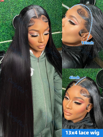 Luvin 30 40 Inch Straight Human Hair Wigs Hd Lace Wig 13x6 Human Hair Bone Straight 13x4 Lace Frontal Human Hair Wigs For Women