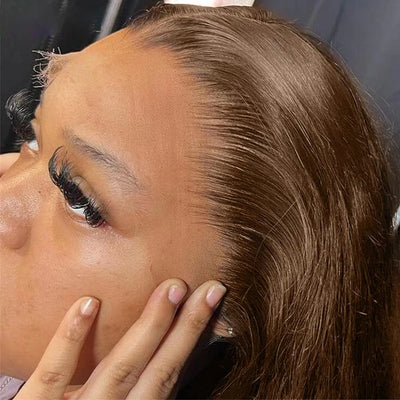 230% Density 13x6 Lace Front Wigs Straight Human Hair #4 Chocolate Brown Wig Colored 13x4 Lace Frontal Wigs Virgin Straight Wig