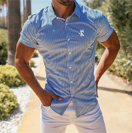 Digital Printing Men's Simplicity Long Sleeve Shirt