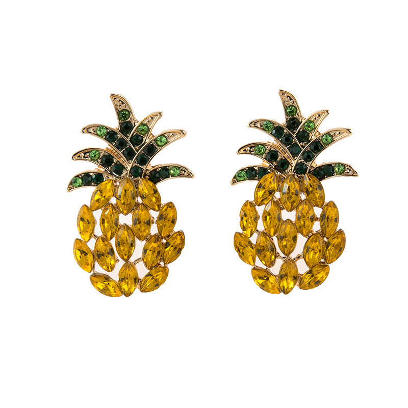 Sweet And Fresh Set Zircon Fruit Earrings