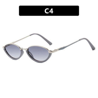 Small Frame Metal Sunglasses Sun Protection Plain Sun Glasses