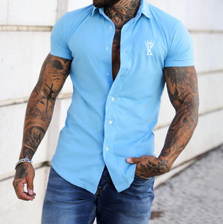 Digital Printing Men's Simplicity Long Sleeve Shirt