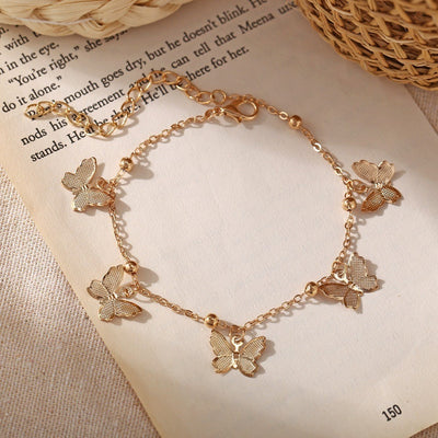 Fashion Ornament New Beach Foot Ornaments Hollow Butterfly Handmade Anklet For Women