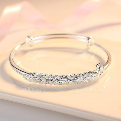 Embossed Copper And Silver Plated Bracelet