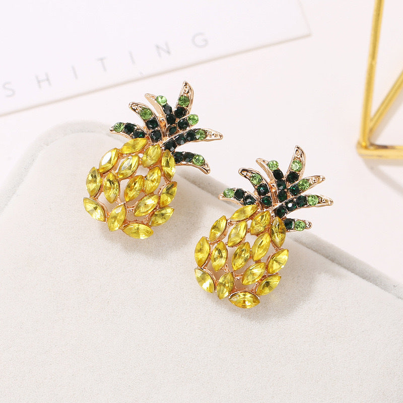 Sweet And Fresh Set Zircon Fruit Earrings
