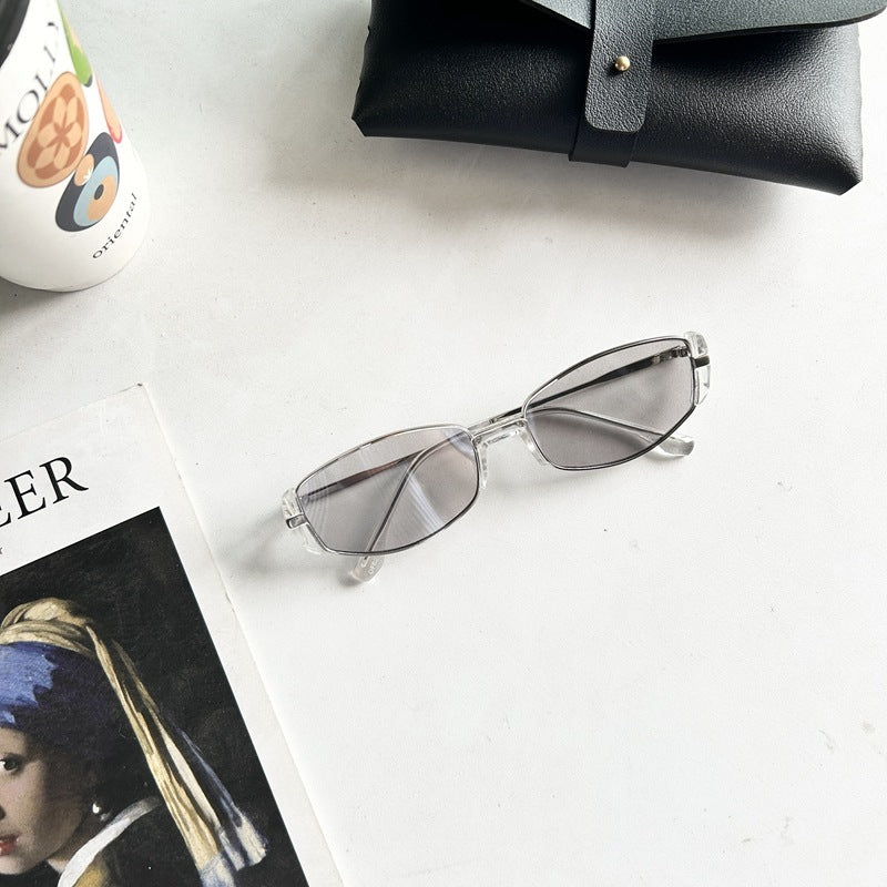 Retro Metal Oval Cats' Eye Sunglasses Female UV Sun Glasses