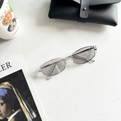 Retro Metal Oval Cats' Eye Sunglasses Female UV Sun Glasses