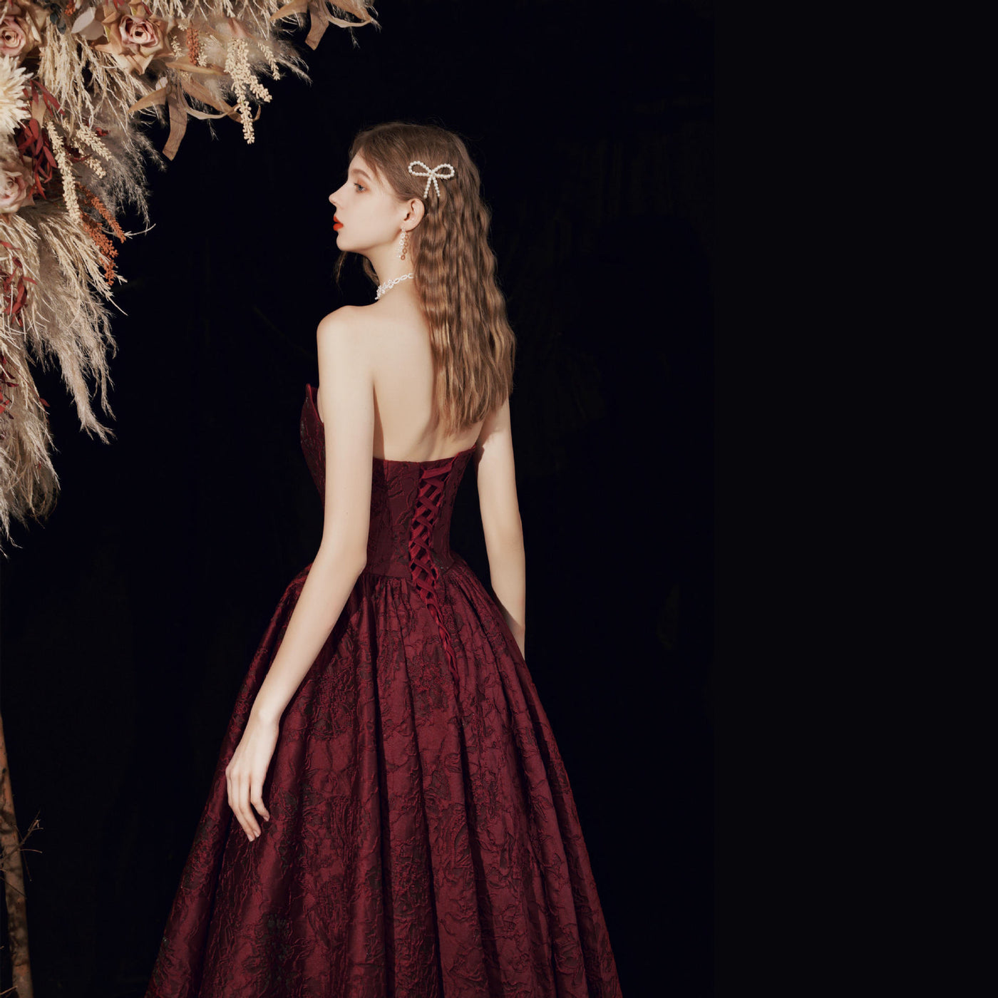 Graceful Satin Long Dress For Women Tube Top Dress