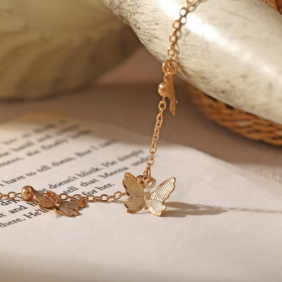 Fashion Ornament New Beach Foot Ornaments Hollow Butterfly Handmade Anklet For Women
