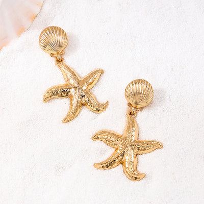 Ladies' Exaggerated Personality Starfish Shell Earrings