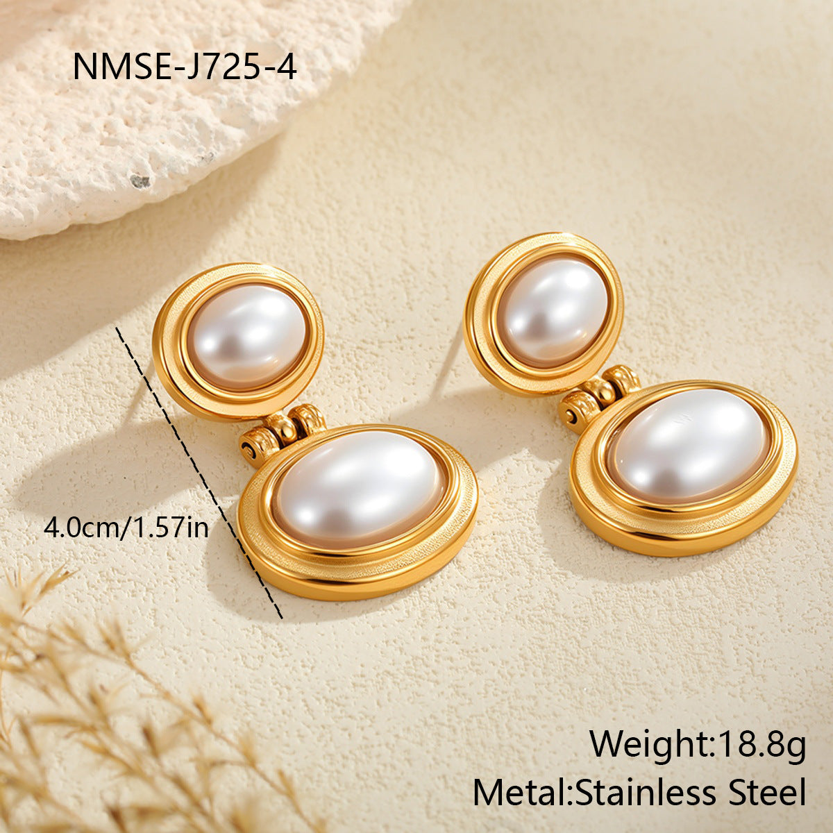 French Retro High-grade Stainless Steel Earrings