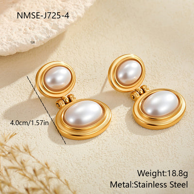 French Retro High-grade Stainless Steel Earrings